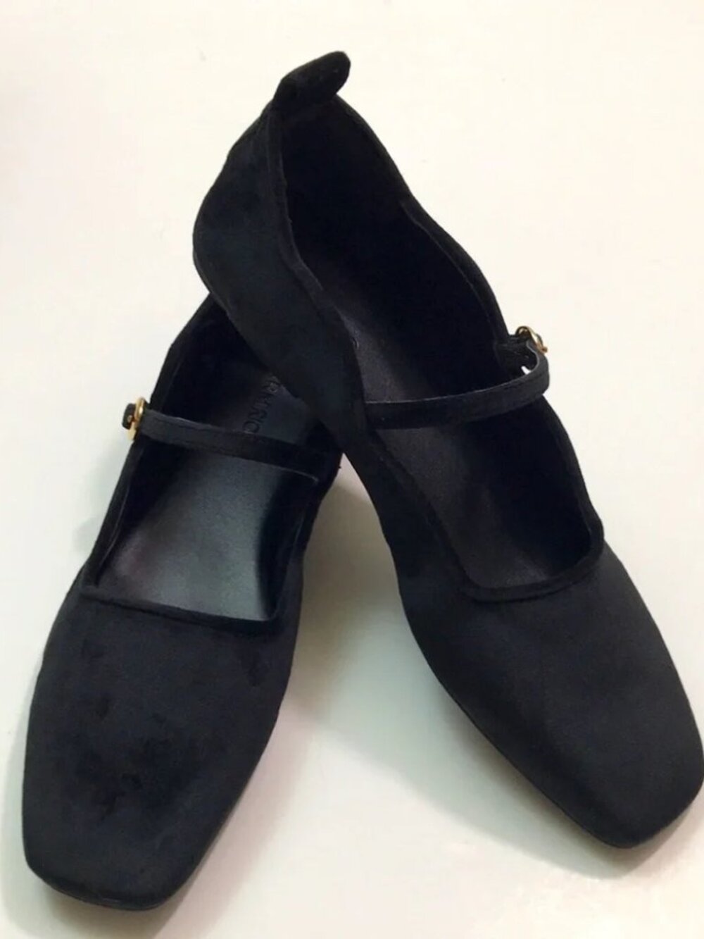 FARM RIO Mary Jane Flats Adjustable Strap Buckle Square Toe Black Size 9 NEW